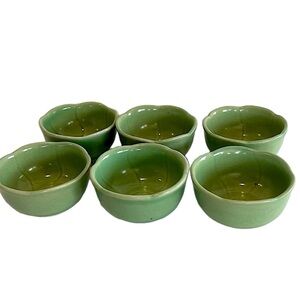 An Family Collection S/6 Asian Sauce Bowls Celadon Green 2.75"D 1.75"H